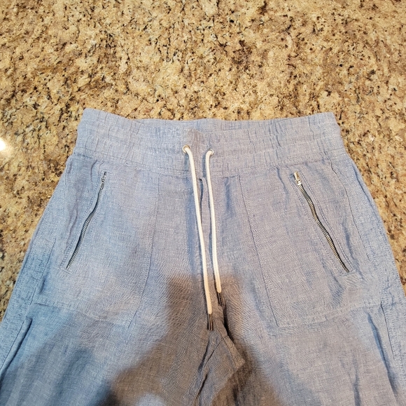 Athleta Cabo Linen Jogger Chambray Blue Size 8 - Picture 7 of 10
